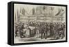 The War, the Farewell, at the Potsdam Railway Station-null-Framed Stretched Canvas