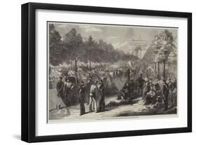 The War, Troops of the Regular Army Encamped in the Champs-Elysees, Paris-null-Framed Premium Giclee Print