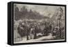 The War, Troops of the Regular Army Encamped in the Champs-Elysees, Paris-null-Framed Stretched Canvas