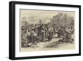 The War, Women Carrying Wounded Soldiers to the Hospital at Ivanitza-Alfred William Hunt-Framed Giclee Print