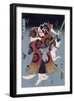 The Warrior (Colour Woodblock Print)-Utagawa Kunisada-Framed Premium Giclee Print