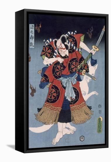 The Warrior (Colour Woodblock Print)-Utagawa Kunisada-Framed Stretched Canvas