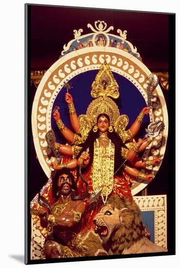 The Warrior Goddess Durga Slaying the Demon Mahesasura-null-Mounted Giclee Print