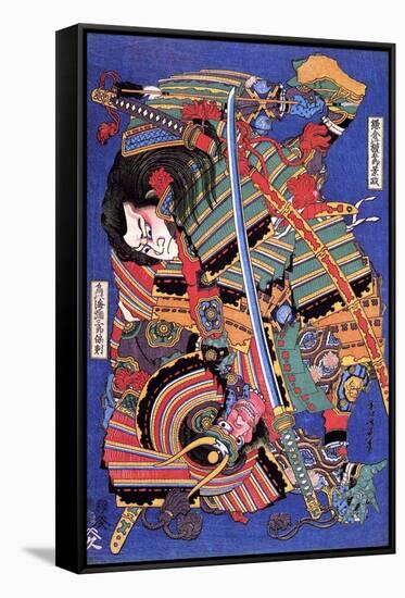 The Warrior Kengoro-Katsushika Hokusai-Framed Stretched Canvas
