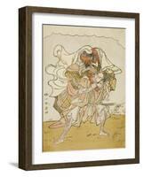 The Warrior Omori Hikoshichi Carrying a Female Demon on His Back, C.1772-Katsukawa Shunsho-Framed Giclee Print