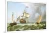 The Warship 'Hollandia' in Full Sail-Ludolf Backhuysen-Framed Giclee Print