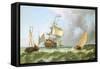 The Warship 'Hollandia' in Full Sail-Ludolf Backhuysen-Framed Stretched Canvas