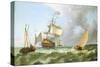 The Warship 'Hollandia' in Full Sail-Ludolf Backhuysen-Stretched Canvas