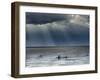 The Wash, Norfolk, Beach Landscape with Storm Clouds and Bait Diggers, UK-Gary Smith-Framed Photographic Print