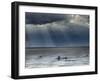 The Wash, Norfolk, Beach Landscape with Storm Clouds and Bait Diggers, UK-Gary Smith-Framed Photographic Print