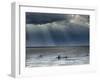 The Wash, Norfolk, Beach Landscape with Storm Clouds and Bait Diggers, UK-Gary Smith-Framed Photographic Print