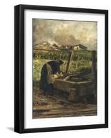 The Washer at the Fountain, 1887-Giovanni Segantini-Framed Giclee Print