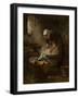 The Washerwoman, C.1900 (Oil on Canvas)-Johannes Weiland-Framed Giclee Print