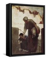 The Washerwoman (La Blanchisseuse)-Honore Daumier-Framed Stretched Canvas