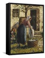 The Washerwoman-Camille Pissarro-Framed Stretched Canvas