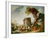 The Washerwomen, C.1730 (Oil on Canvas)-Francois Boucher-Framed Giclee Print