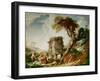 The Washerwomen, C.1730 (Oil on Canvas)-Francois Boucher-Framed Giclee Print