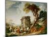 The Washerwomen, C.1730 (Oil on Canvas)-Francois Boucher-Mounted Giclee Print
