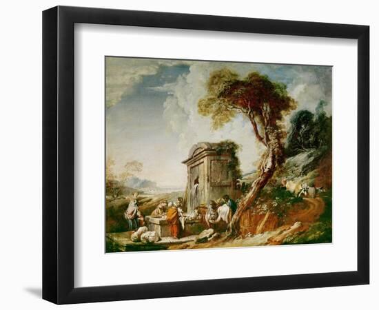 The Washerwomen, C.1730 (Oil on Canvas)-Francois Boucher-Framed Giclee Print