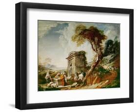 The Washerwomen, C.1730 (Oil on Canvas)-Francois Boucher-Framed Giclee Print