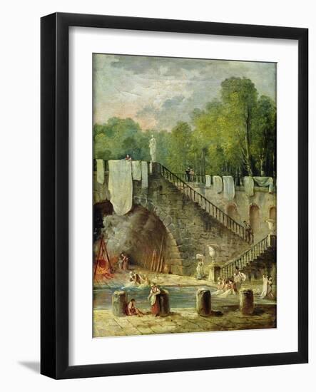 The Washerwomen-Hubert Robert-Framed Giclee Print