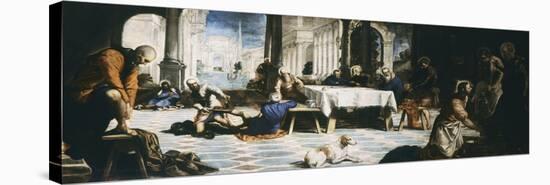 The Washing of the Feet with Blessing of Host, C. 1547-Jacopo Robusti Tintoretto-Stretched Canvas