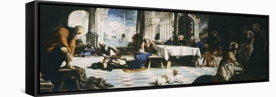 The Washing of the Feet with Blessing of Host, C. 1547-Jacopo Robusti Tintoretto-Framed Stretched Canvas