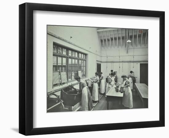 The Washing Room, Battersea Polytechnic, London, 1907-null-Framed Photographic Print