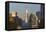 The Washington Monument and Downtown Skyline, Philadelphia.-Jon Hicks-Framed Stretched Canvas