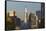 The Washington Monument and Downtown Skyline, Philadelphia.-Jon Hicks-Framed Stretched Canvas