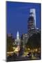 The Washington Monument and Downtown Skyline, Philadelphia.-Jon Hicks-Mounted Photographic Print