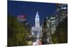 The Washington Monument and Downtown Skyline, Philadelphia.-Jon Hicks-Mounted Photographic Print