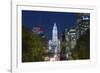 The Washington Monument and Downtown Skyline, Philadelphia.-Jon Hicks-Framed Photographic Print