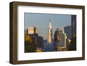 The Washington Monument and Downtown Skyline, Philadelphia.-Jon Hicks-Framed Photographic Print