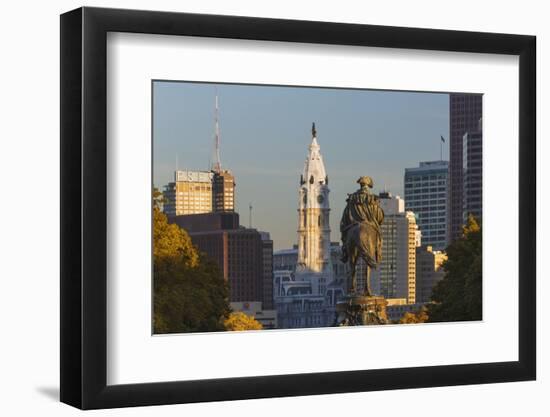 The Washington Monument and Downtown Skyline, Philadelphia.-Jon Hicks-Framed Photographic Print