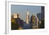 The Washington Monument and Downtown Skyline, Philadelphia.-Jon Hicks-Framed Photographic Print