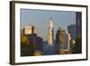 The Washington Monument and Downtown Skyline, Philadelphia.-Jon Hicks-Framed Photographic Print