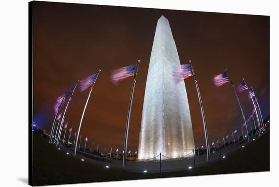 The Washington Monument at Night, Washington Dc.-Jon Hicks-Stretched Canvas