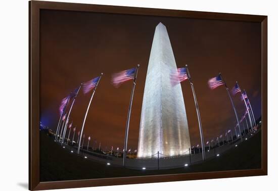 The Washington Monument at Night, Washington Dc.-Jon Hicks-Framed Photographic Print