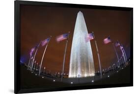 The Washington Monument at Night, Washington Dc.-Jon Hicks-Framed Photographic Print