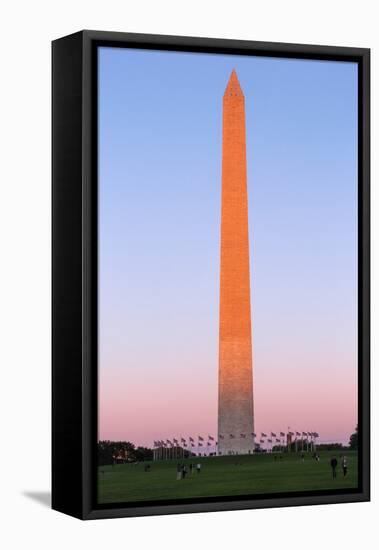 The Washington Monument at Sunset, Washington Dc.-Jon Hicks-Framed Stretched Canvas