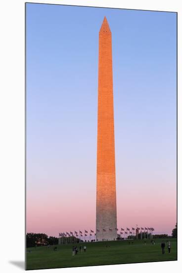 The Washington Monument at Sunset, Washington Dc.-Jon Hicks-Mounted Premium Photographic Print