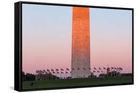 The Washington Monument at Sunset, Washington Dc.-Jon Hicks-Framed Stretched Canvas