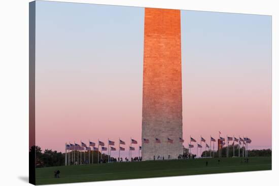 The Washington Monument at Sunset, Washington Dc.-Jon Hicks-Stretched Canvas