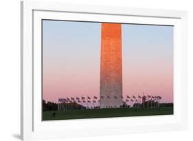 The Washington Monument at Sunset, Washington Dc.-Jon Hicks-Framed Photographic Print