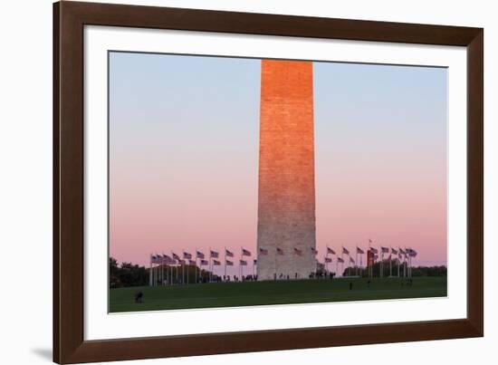 The Washington Monument at Sunset, Washington Dc.-Jon Hicks-Framed Photographic Print