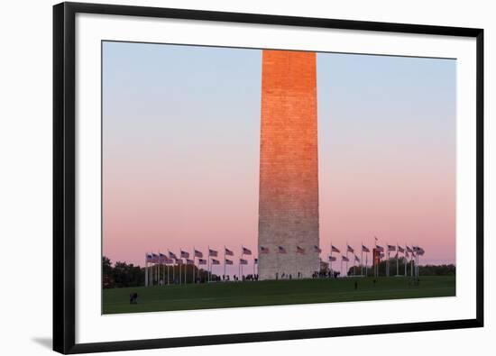 The Washington Monument at Sunset, Washington Dc.-Jon Hicks-Framed Photographic Print