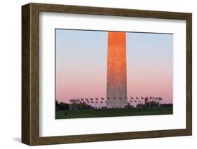 The Washington Monument at Sunset, Washington Dc.-Jon Hicks-Framed Photographic Print