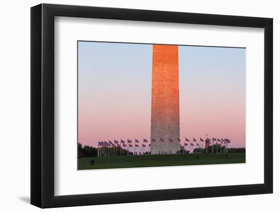 The Washington Monument at Sunset, Washington Dc.-Jon Hicks-Framed Photographic Print