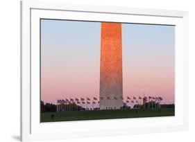 The Washington Monument at Sunset, Washington Dc.-Jon Hicks-Framed Photographic Print